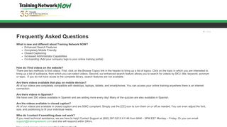 Training Network Portal - FAQ - Training Network NOW