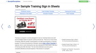 Sample Training Sign in Sheet - 11+ Examples & Format