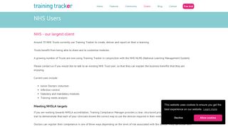 Training Tracker | NHS - our largest client