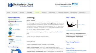 Training | South Warwickshire NHS Foundation Trust