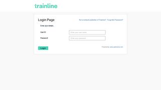 Trainline Login Page