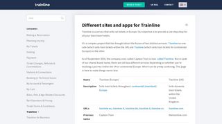 Different sites and apps for Trainline - Trainline Help (FAQ)