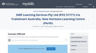 SMR Learning Services Pty Ltd (RTO 51771) t/a TrainSmart ... - My Skills