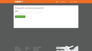 Request new password | Trakdot Luggage Tracker