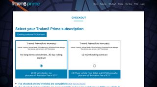 Select your subscription | Vehicle Tracking | Trakm8 Prime