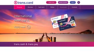 International debit cards trans.cash MasterCard & trans.pay MasterCard