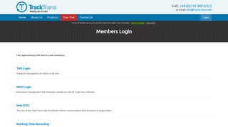 - Members Login - Members Login - TrackTrans