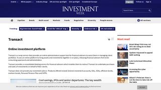 The latest transact news for investment advisers and wealth ...