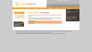 Integra Financial - Transact login