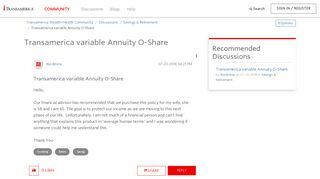 Transamerica variable Annuity O-Share - Transamerica Wealth+ ...
