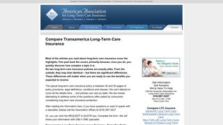 Compare Transamerica Long-Term Care Insurance Costs Reviews
