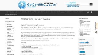 Transcender IT Practice Test | Kaplan IT Training - GetCertified4Less
