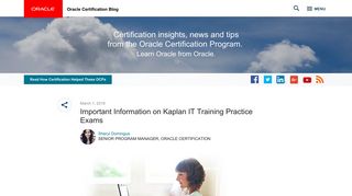 Important Information on Kaplan IT Training Practice Exams | Oracle ...