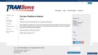 The New TRANServe Website | US Department of Transportation