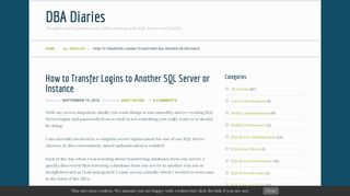 How to Transfer Logins to Another SQL Server or Instance | DBA Diaries
