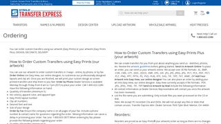 Ordering | Help | Transfer Express