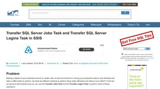 Transfer SQL Server Job Task and Transfer SQL Server Logins Task ...