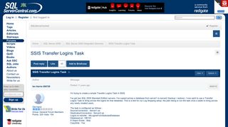 SSIS Transfer Logins Task - SQL Server Central