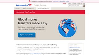 Wire Transfer - International Wire Transfers from Bank of America