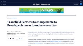 Transfield Services to change name to Broadspectrum as founders ...