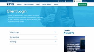 Login: TSYS Client Login & Partner Portal