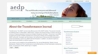 About the Transformance Journal - AEDP Institute
