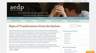 Signs of Transformance from the Asylum - AEDP Institute