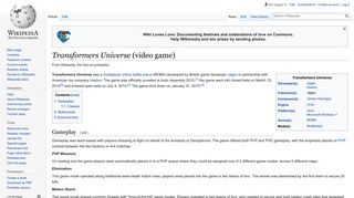 Transformers Universe (video game) - Wikipedia
