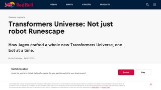 Transformers Universe: Not just robot Runescape - Red Bull