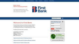 Welcome to First Bank