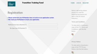 Register - Transition Training Fund