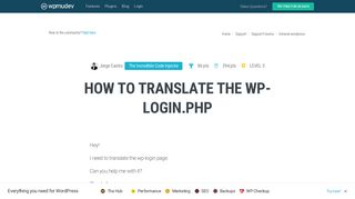 How to translate the wp-login.php - WPMU Dev