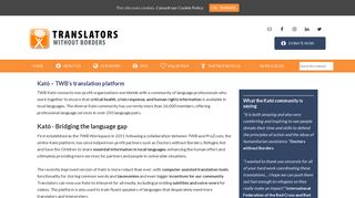 The Kató translation workspace | Translators without Borders