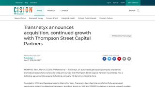 Transnetyx announces acquisition, continued growth with ...