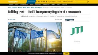 Building trust – the EU Transparency Register at a crossroads - EurActiv