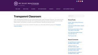 Transparent Classroom - Mt. Juliet Montessori Academy