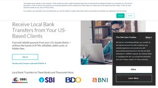 Receive Local Bank Transfers from Your US-Based Clients | Transpay