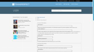 User account | TransPerfect