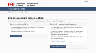Choose a secure sign-in option - Transport Canada