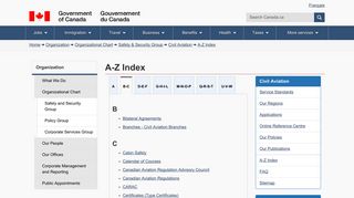 A-Z Index - Transport Canada