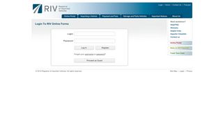 Login To RIV Online Forms - Registrar of Imported Vehicles