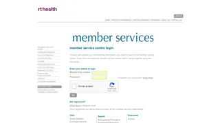 member service centre login - rt health fund