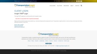 Client Login | Transportation Insight