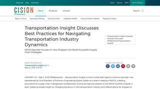 Transportation Insight Discusses Best Practices for Navigating ...