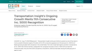 Transportation Insight's Ongoing Growth Merits 11th Consecutive Inc ...