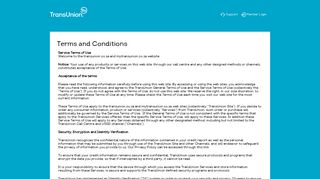 TransUnion | Terms and Conditions