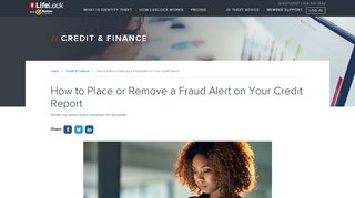 How to Place or Remove a Fraud Alert on Your Credit Report - LifeLock