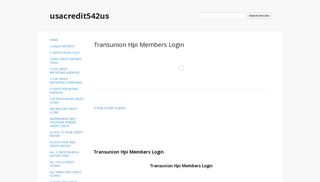 Transunion Hpi Members Login - usacredit542us - Google Sites