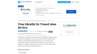 True Identity by TransUnion - ConsumersAdvocate.org
