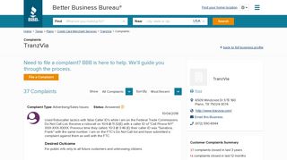 TranzVia | Complaints | Better Business Bureau® Profile